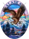 Amia 7504 Alaska Eagle Mnt Medium Oval Suncatcher