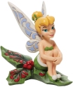 Jim Shore Disney 6010874i Tinkerbell Sitting On Holly Figurine