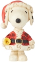 Jim Shore Peanuts 6002778 Mini Snoopy Santa Figurine