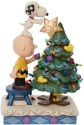 Jim Shore Peanuts 6010321 Charlie Brown and Snoopy Decorating Tree Figurine