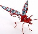 African Tin Animals PTIM Mosquito Painted Tin Statue Mini
