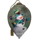 Ne'Qwa Art 7231126N Snowman With Patch Top Hat Ornament