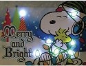 Peanuts by Westland 24444 Merry and Bright Lighted Canvas Wall Art 6X8